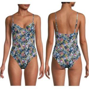 NWT Onia Chelsea One Piece Bathing Suit Liberty Jungle Forest Black SZ L